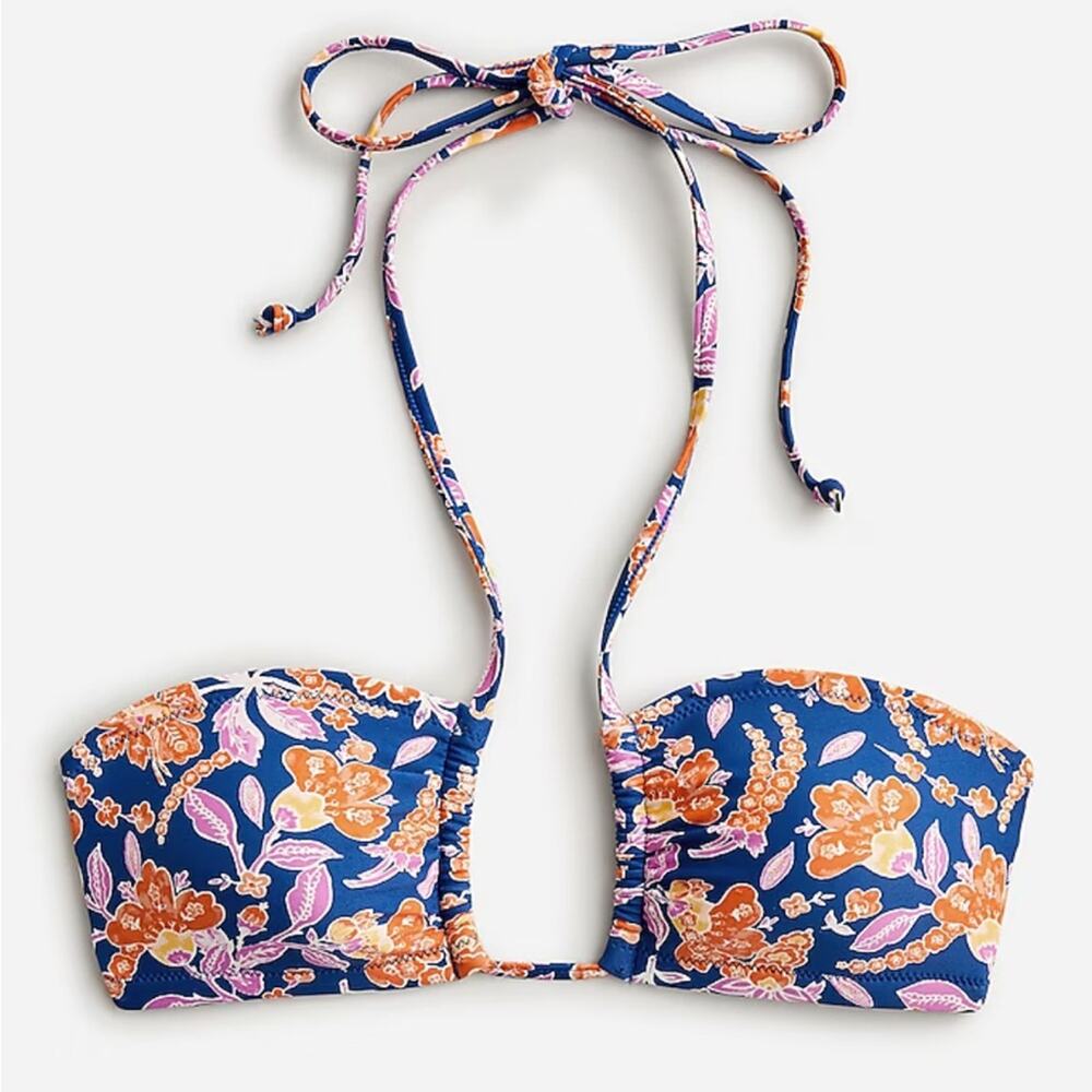J.‎ Crew Women’s Square halter bikini top in painted block print XXL NEW
